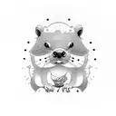 beaver and rat tattoo design idea