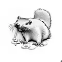 beaver and rat tattoo design idea