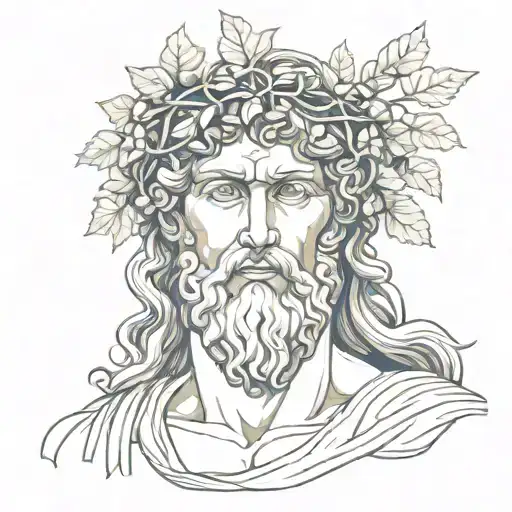 Dionysus Greek god tattoo design idea