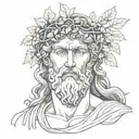 Dionysus Greek god tattoo design idea