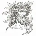 Dionysus Greek god tattoo design idea