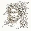 Dionysus Greek god tattoo design idea