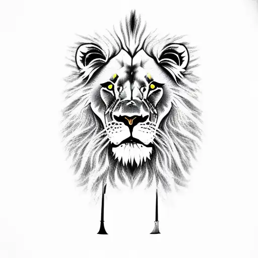 Lion with an Axe  tattoo design idea