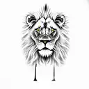 Lion with an Axe  tattoo design idea