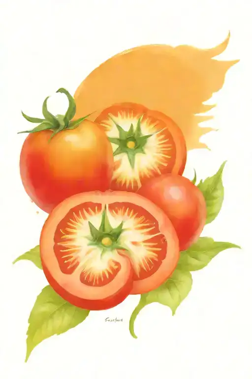 heirloom tomato plant two colored tomatoes tattoo design idea