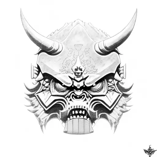 oni mask Warhammer 40k ork tattoo design idea