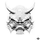 oni mask Warhammer 40k ork tattoo design idea