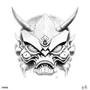 oni mask Warhammer 40k ork tattoo design idea