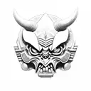 oni mask Warhammer 40k ork tattoo design idea