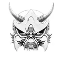 oni mask Warhammer 40k ork tattoo design idea