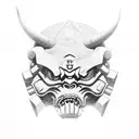 oni mask Warhammer 40k tattoo design idea