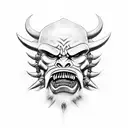 oni mask Warhammer 40k tattoo design idea