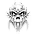 oni mask Warhammer 40k tattoo design idea