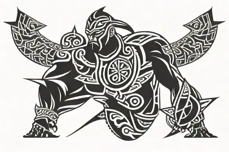 Gokturk warrior tattoo design idea