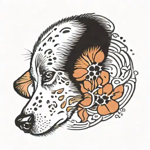 dog nose above dog paw print made tattoo design idea