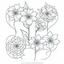 godspeed with flowers   tattoo design idea