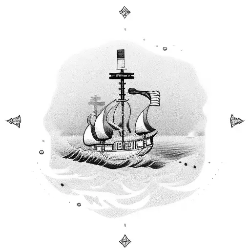 ship bottle anchor  tattoo design idea