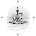 ship bottle anchor  tattoo design idea