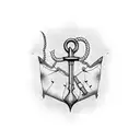 ship bottle anchor  tattoo design idea