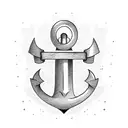 ship bottle anchor  tattoo design idea