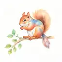 squirrel and robin tattoo design idea