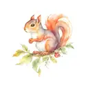 squirrel and robin tattoo design idea