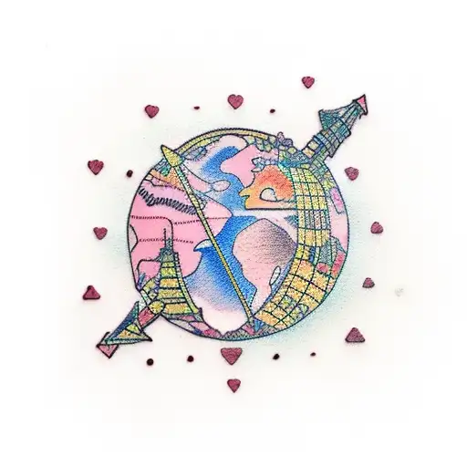 Small Tattoo. wanderlust, feminine, explorer, world, culture, anthropology, travel, girly, cute tattoo design idea