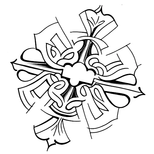 dainty cross  tattoo design idea