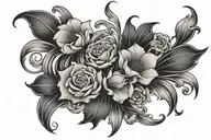 art nouveau patterns with a floral tattoo design idea