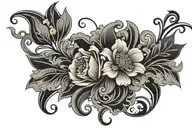 art nouveau patterns with a floral tattoo design idea