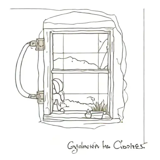 outline obroken window with a qoute inside when one door closes open a window tattoo design idea