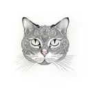 cat symmetrical  full chest piece tattoo design idea