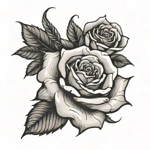 S with Rose growing tattoo design idea