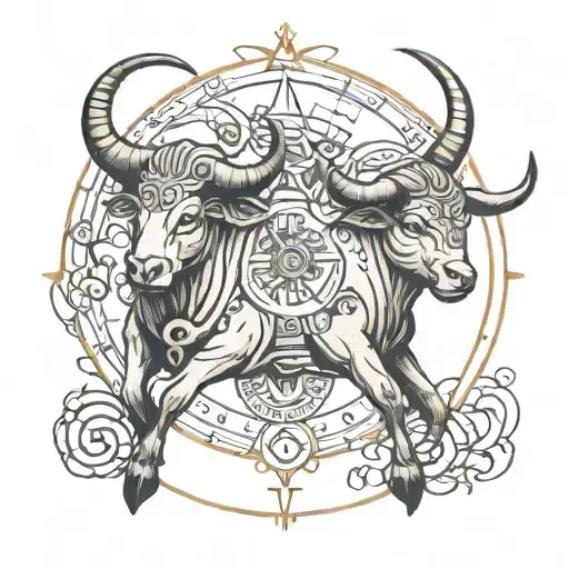 two zodiac taurus signs connected   tattoo design idea