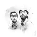 Two brothers who, although they are far away, are always in each other's thoughts and are struggling to get ahead. tattoo design idea