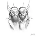 Two brothers who, although they are far away, are always in each other's thoughts and are struggling to get ahead. tattoo design idea