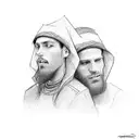 Two brothers who, although they are far away, are always in each other's thoughts and are struggling to get ahead. tattoo design idea