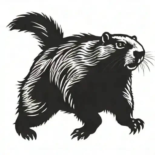  muscular groundhog running   tattoo design idea