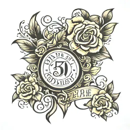 anniversary date tattoo design idea