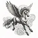 pegasus horse with wings tattoo design idea