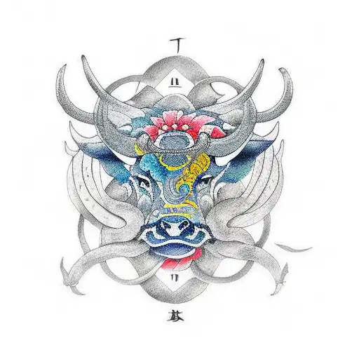 taurus zodiac sign  tattoo design idea