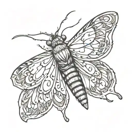 Simple style moth evil tattoo design idea