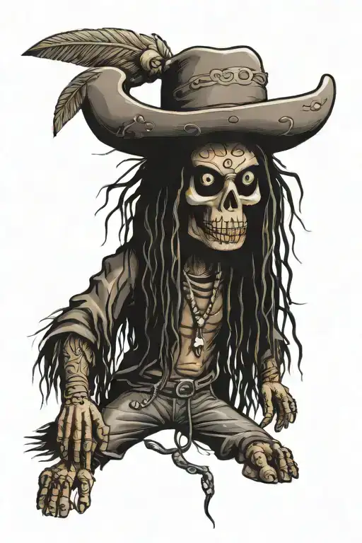 Chicano “Standing Male Voodoo Doll With Long…” Tattoo Idea - BlackInk AI