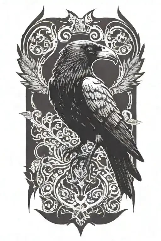 Crow looking evil tattoo design idea