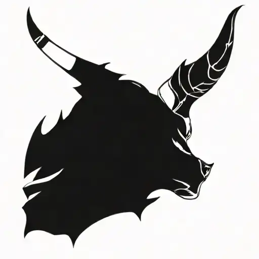 Hannya mask looking evil drawn in an abstract way tattoo design idea