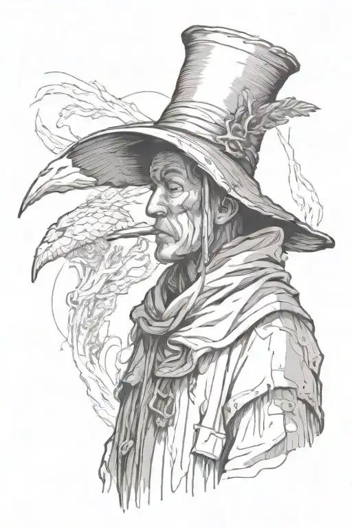 woodcut tattoo design idea