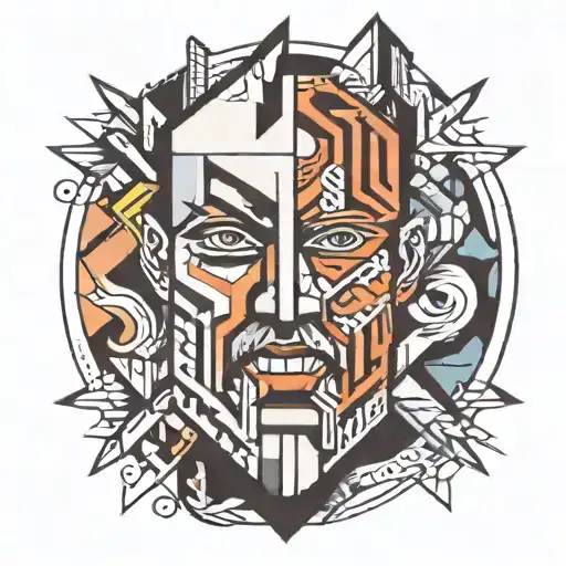 cubism art tattoo design idea