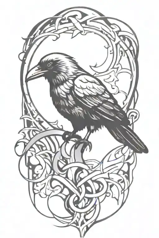 evil crow in a graffiti and minimalist and stencil style tattoo design idea