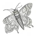 Simple style moth evil tattoo design idea