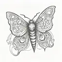 Simple style moth evil tattoo design idea